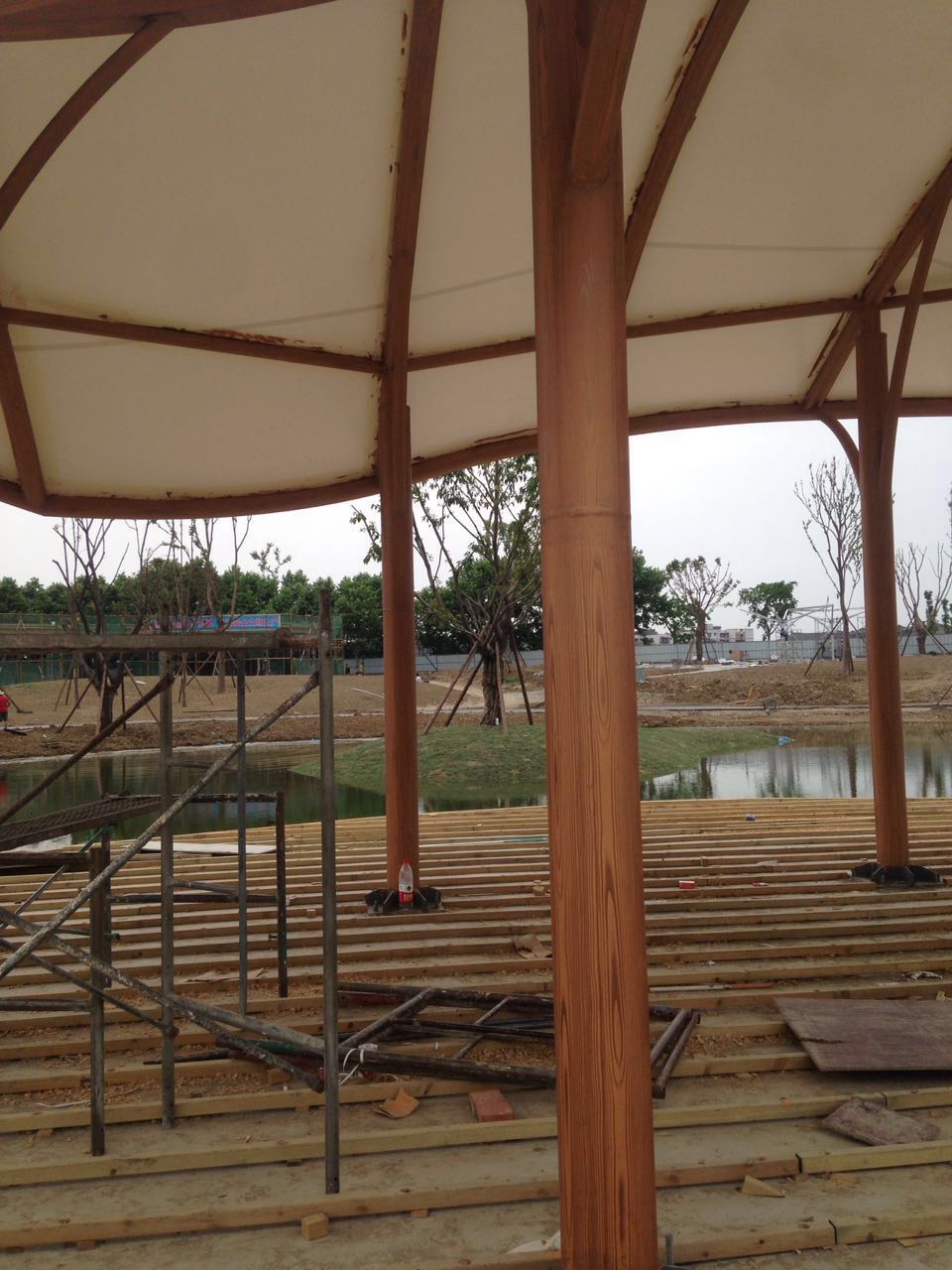 忻州湿地公园凉亭仿木纹项目